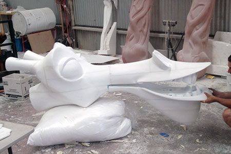 cnc routed foam carving